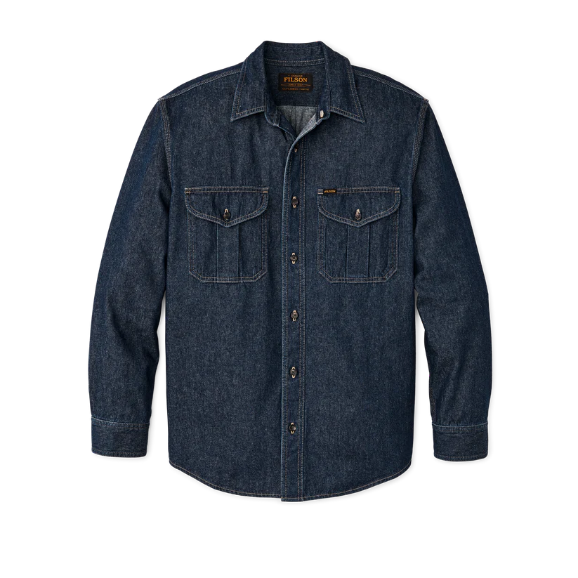 Denim Guide Long Sleeve Shirt- Rinse Indigo